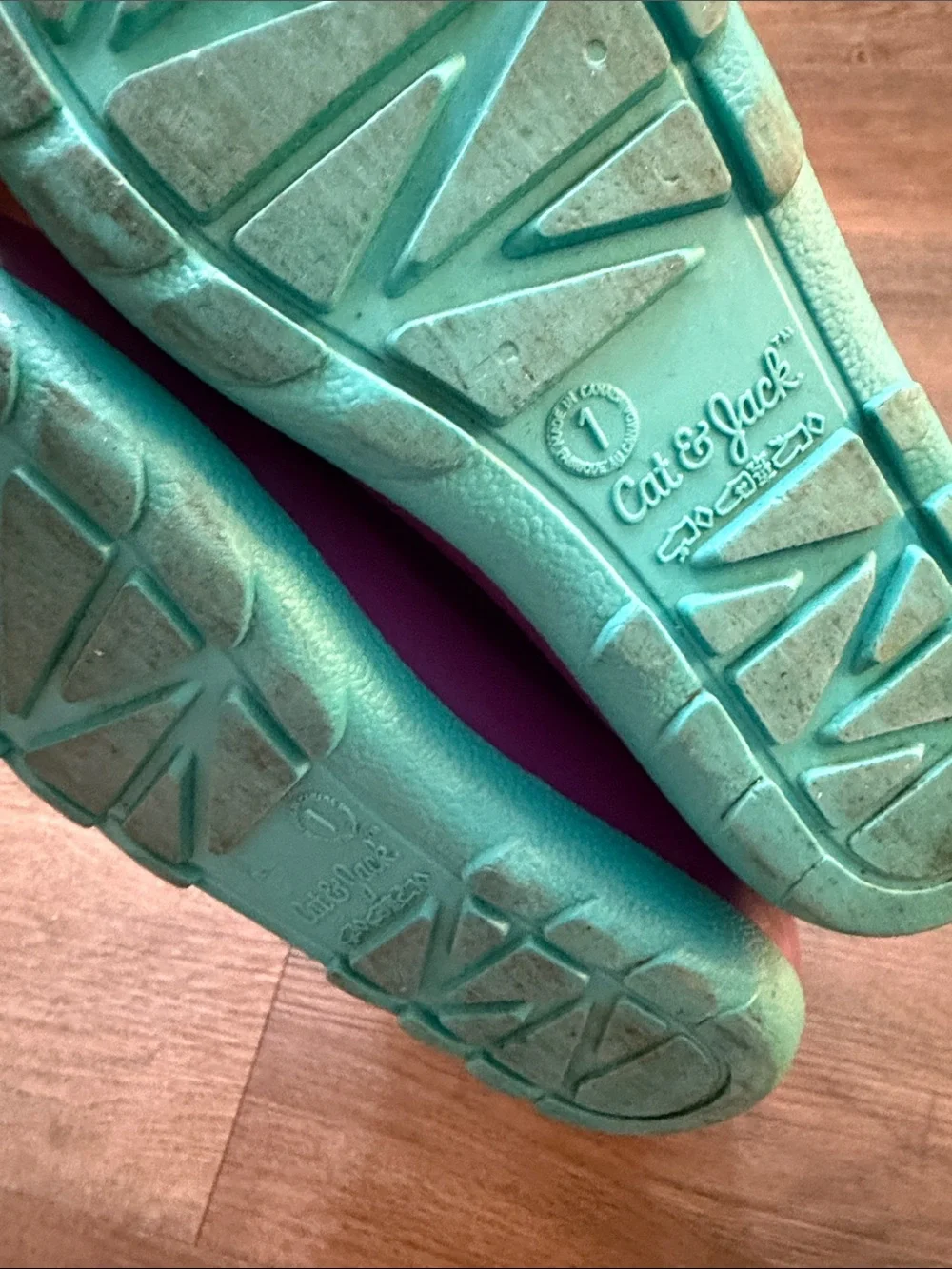 Cat & Jack Purple Rain Boots with Teal Sole
